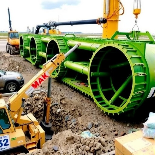 济南遥墙机场二期工程采用油电混动旋挖钻机提高施工效率-效擎动力机械有限公司(图1)