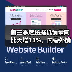 前三季度挖掘机销量同比大增18%,内需外销齐增长(图1) 前三季度挖掘机销量同比大增18%,内需外销齐增长(图1)