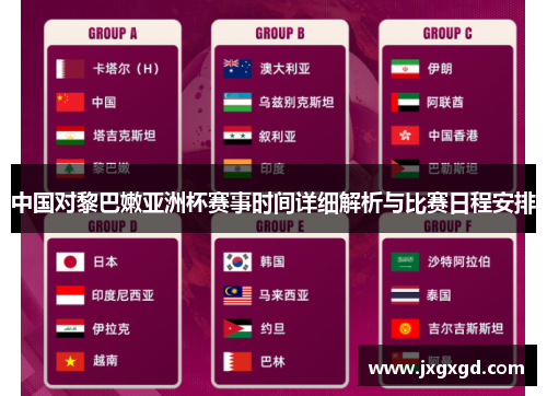 中国对黎巴嫩亚洲杯赛事时间详细解析与比赛日程安排